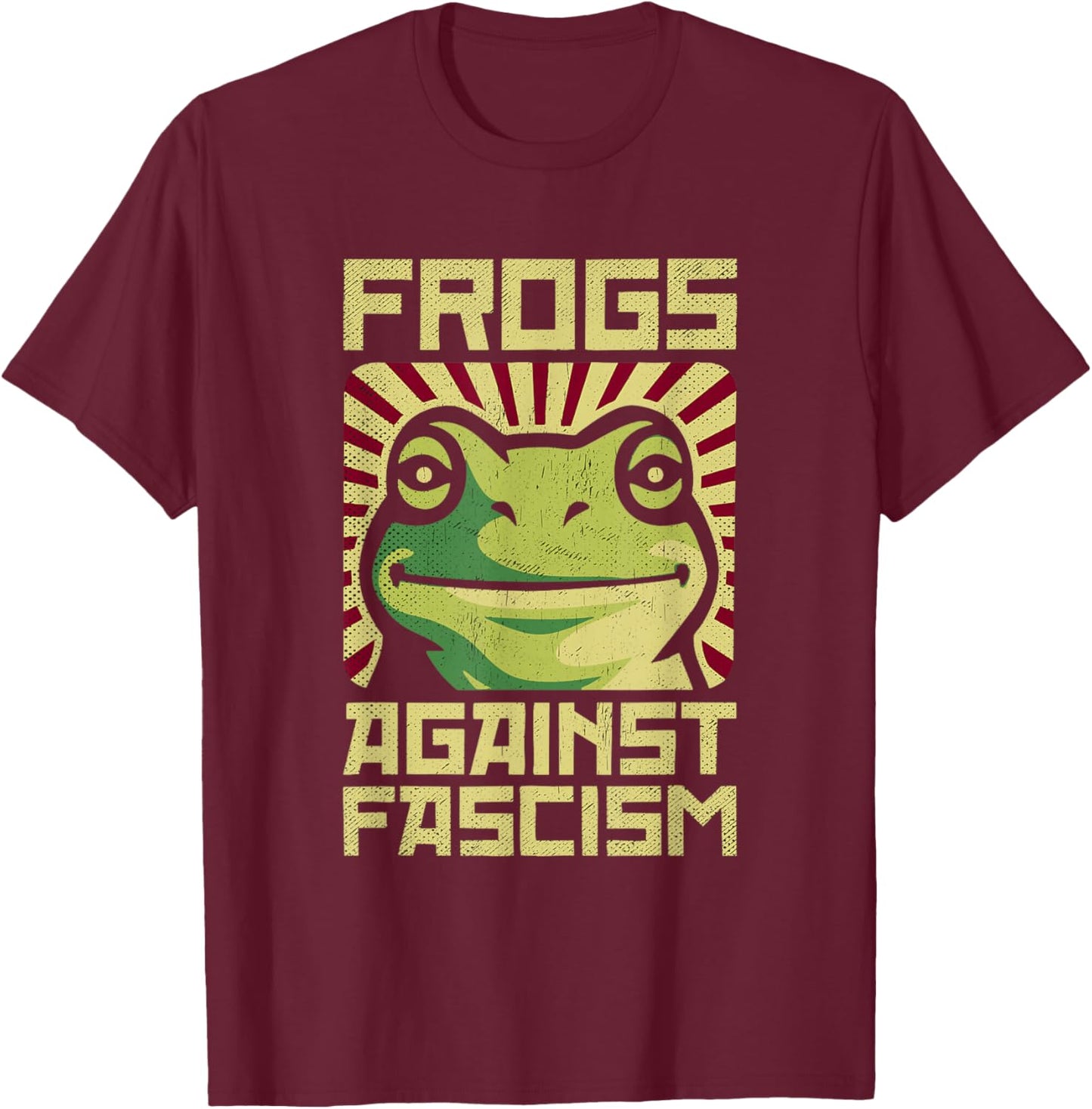 Frogs Against Fascism Protest Democracy Frogtifa Political T-Shirt - T-Shirt | Maroon