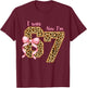 Leopard I was 6 Now I'm 7 Birthday Girl Bday Party 67 Meme T-Shirt - T-Shirt | Maroon