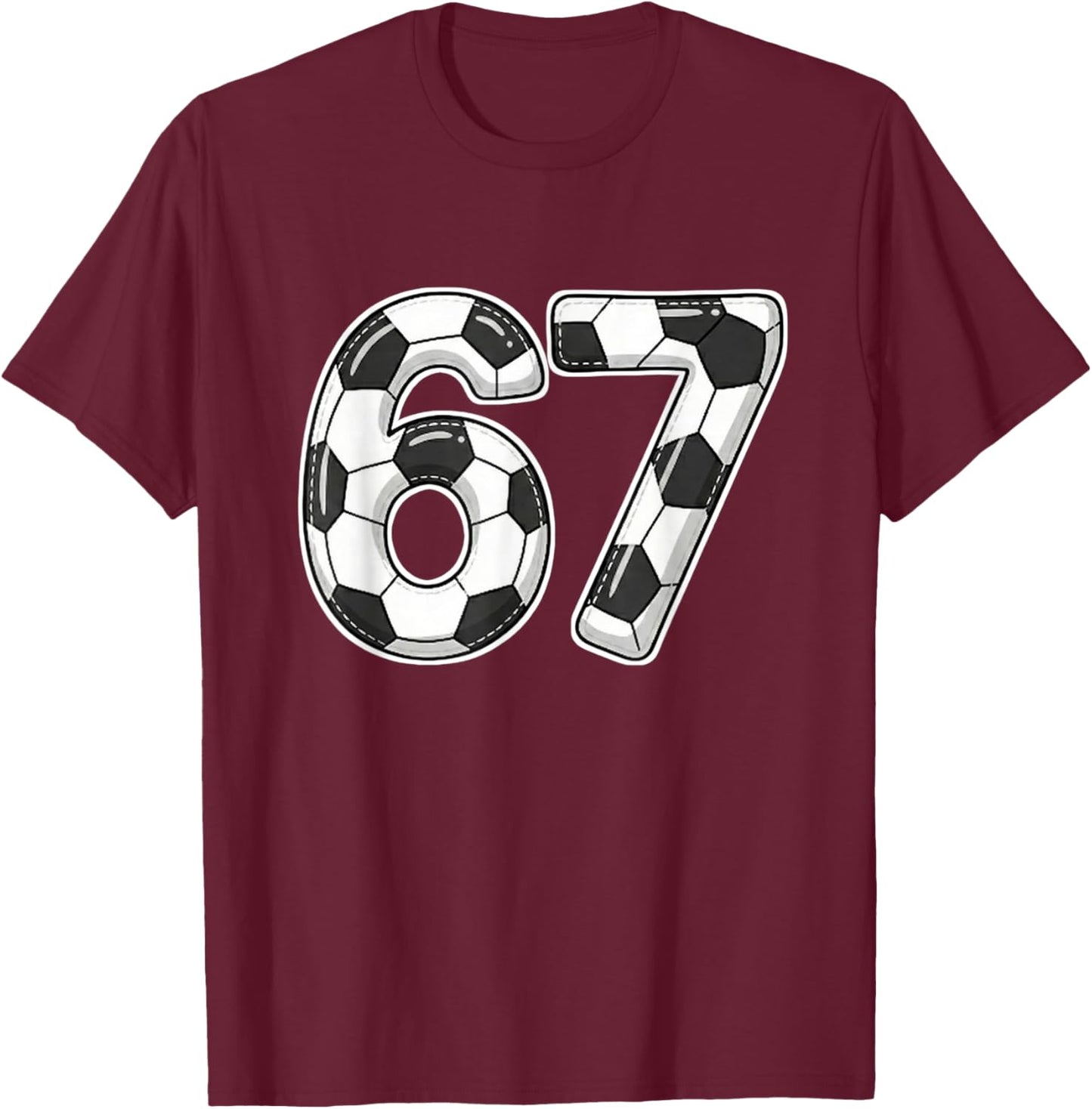 Six Seven 6 7 Meme Humor Funny Football Fan Men Women Kids T-Shirt - T-Shirt | Maroon