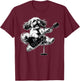 Vintage Shih Tzu Playing Guitar Rock Musician Music Teacher T-Shirt - T-Shirt | Maroon