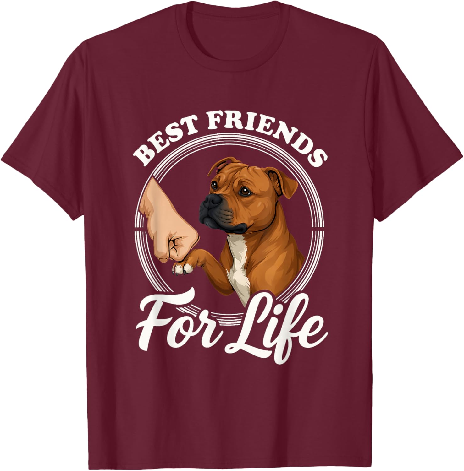 Staffordshire Bull Terrier Lover Beautiful Bull Terrier T-Shirt - T-Shirt | Maroon