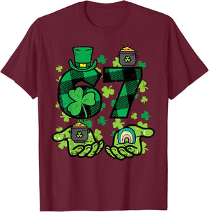 6 7 St Patricks Day 67 Paddys Six Seven Meme Boys Kids Youth T-Shirt - T-Shirt | Maroon
