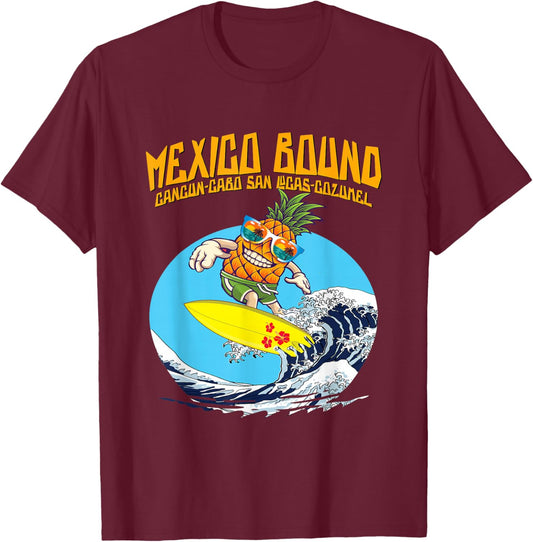 Mexico Bound - Cancun Cabo Boat Cruise Spring Break Vacation T-Shirt - T-Shirt | Maroon