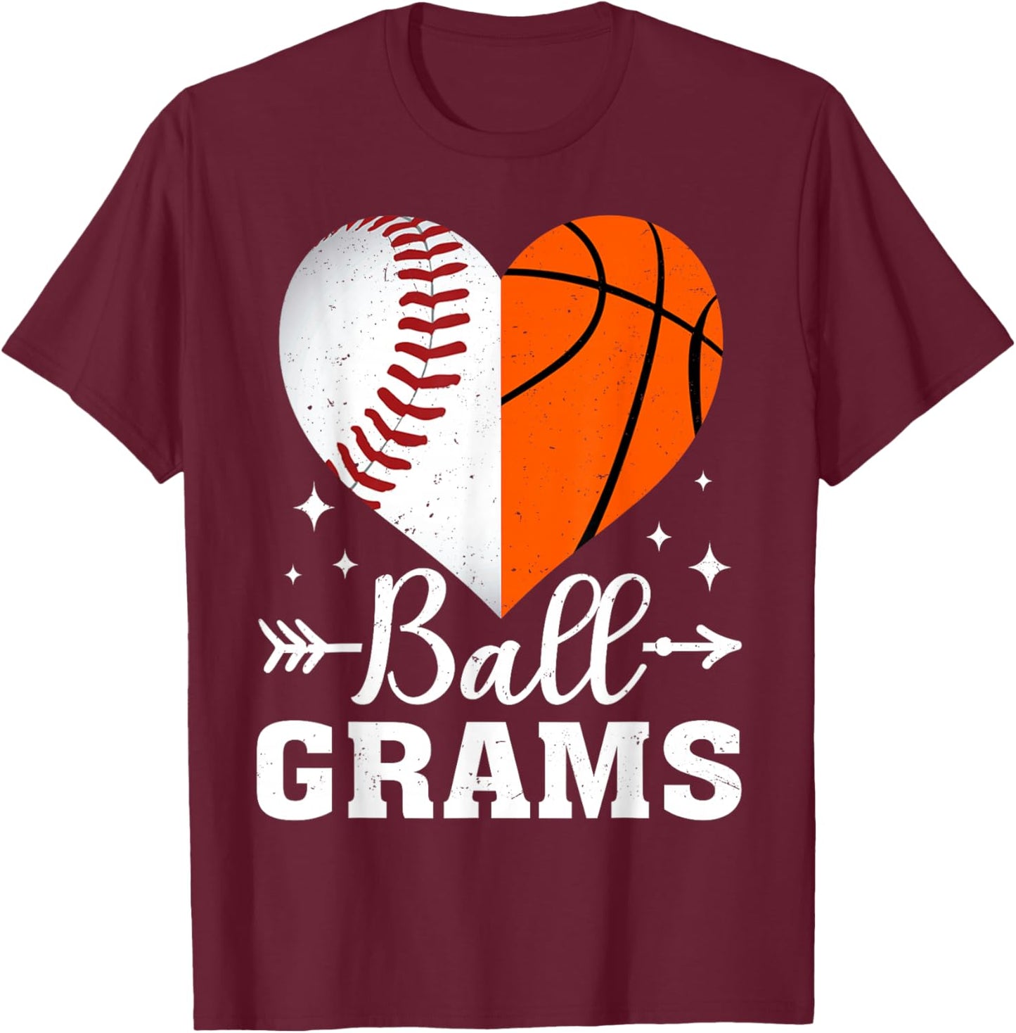 Ball Grams Funny Baseball Basketball Grams T-Shirt - T-Shirt | Maroon