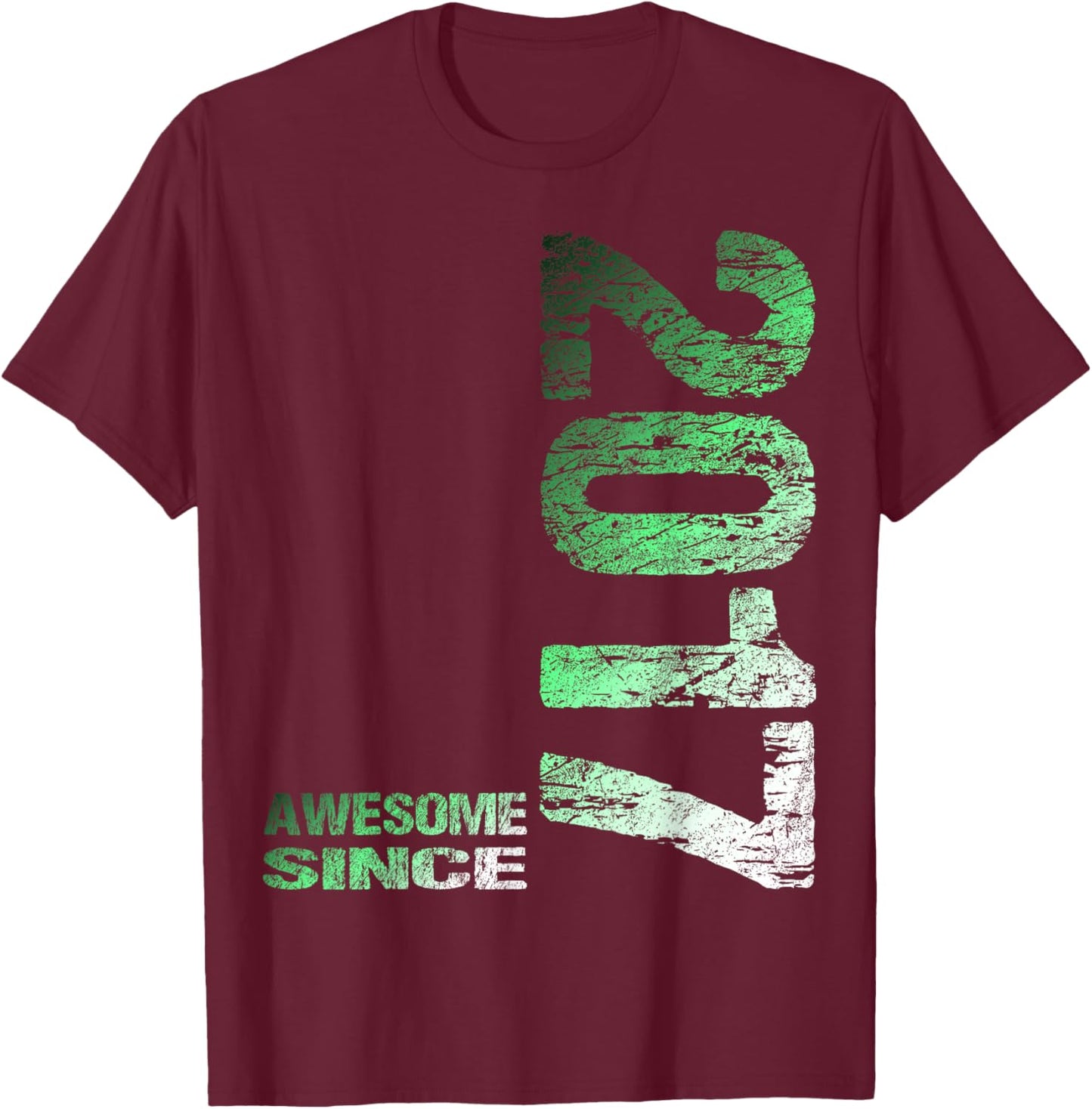 Awesome Since 2017 9th Birthday T-Shirt - T-Shirt | Maroon