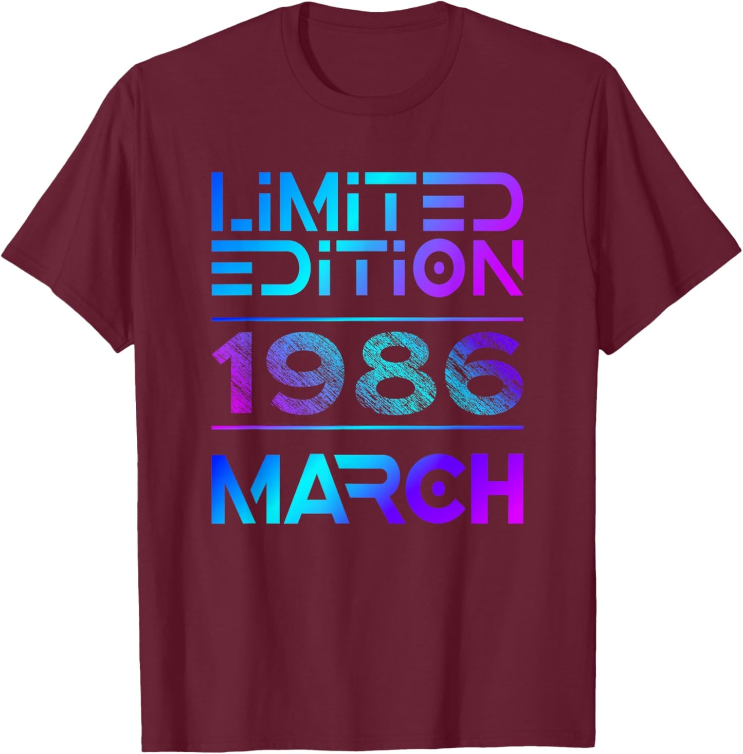 Limited Edition March 1986 Vintage 40. Birthday T-Shirt - T-Shirt | Maroon