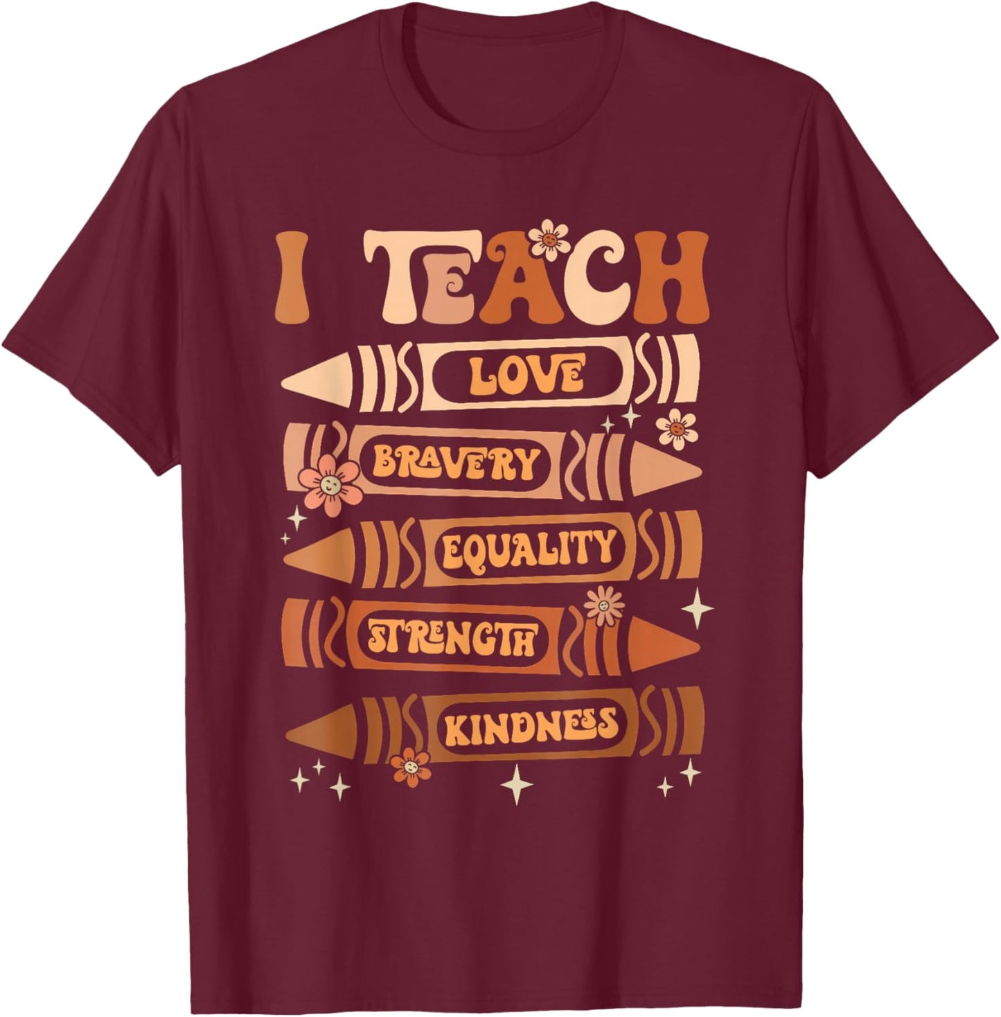 Black History Month I Teach Black History Teacher Melanin T-Shirt - T-Shirt | Maroon