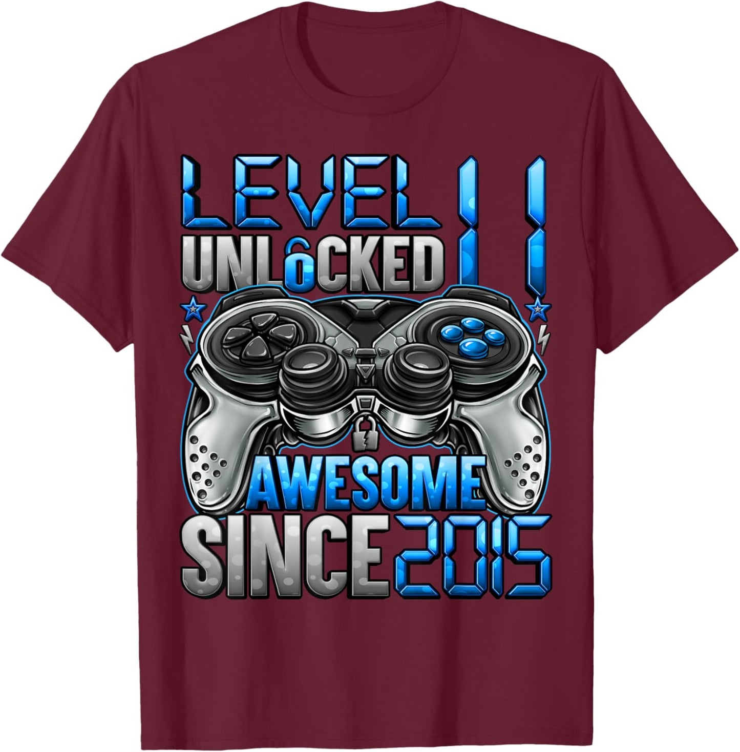 Level 11 Unlocked 11 Year Old Gifts Boys 11th Birthday Boy T-Shirt - T-Shirt | Maroon