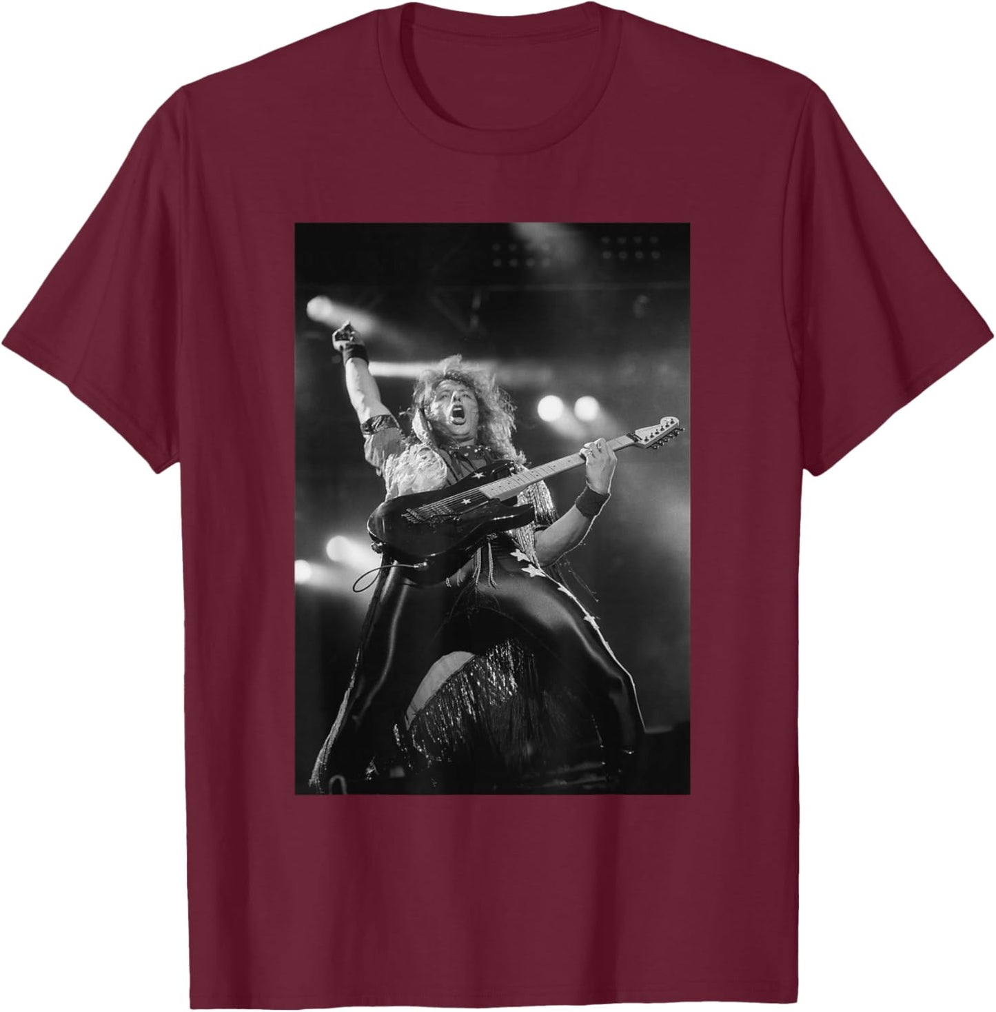 Bon Jovi Monsters of Rock Fest Richie Sambora 1987 T-Shirt - T-Shirt | Maroon