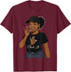 Clock It! Black Woman Graphic T-Shirt - T-Shirt | Maroon