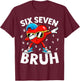 Heart Dabbing Valentines Day Six Seven Bruh 6 7 Meme Boys T-Shirt - T-Shirt | Maroon