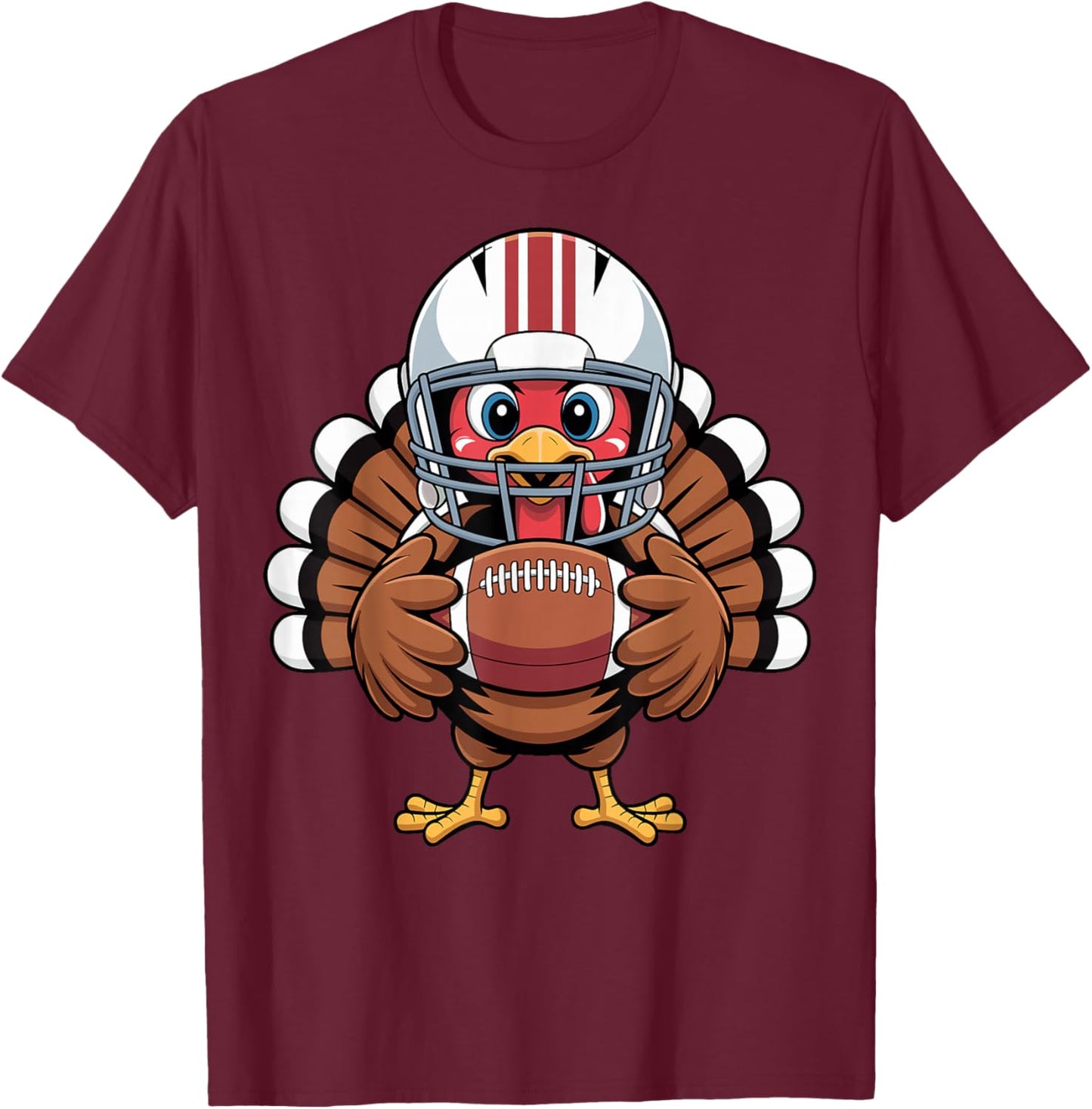 Retro Thanksgiving Turkey Football Toddler Boys Kids T-Shirt - T-Shirt | Maroon