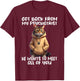 Funny Cat Saying Back from My Psychiatrist Quote T-Shirt - T-Shirt | Maroon