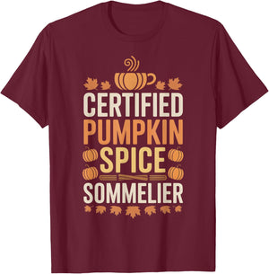 Pumpkin Spice Fall Coffee Lover Autumn Drink T-Shirt - T-Shirt | Maroon