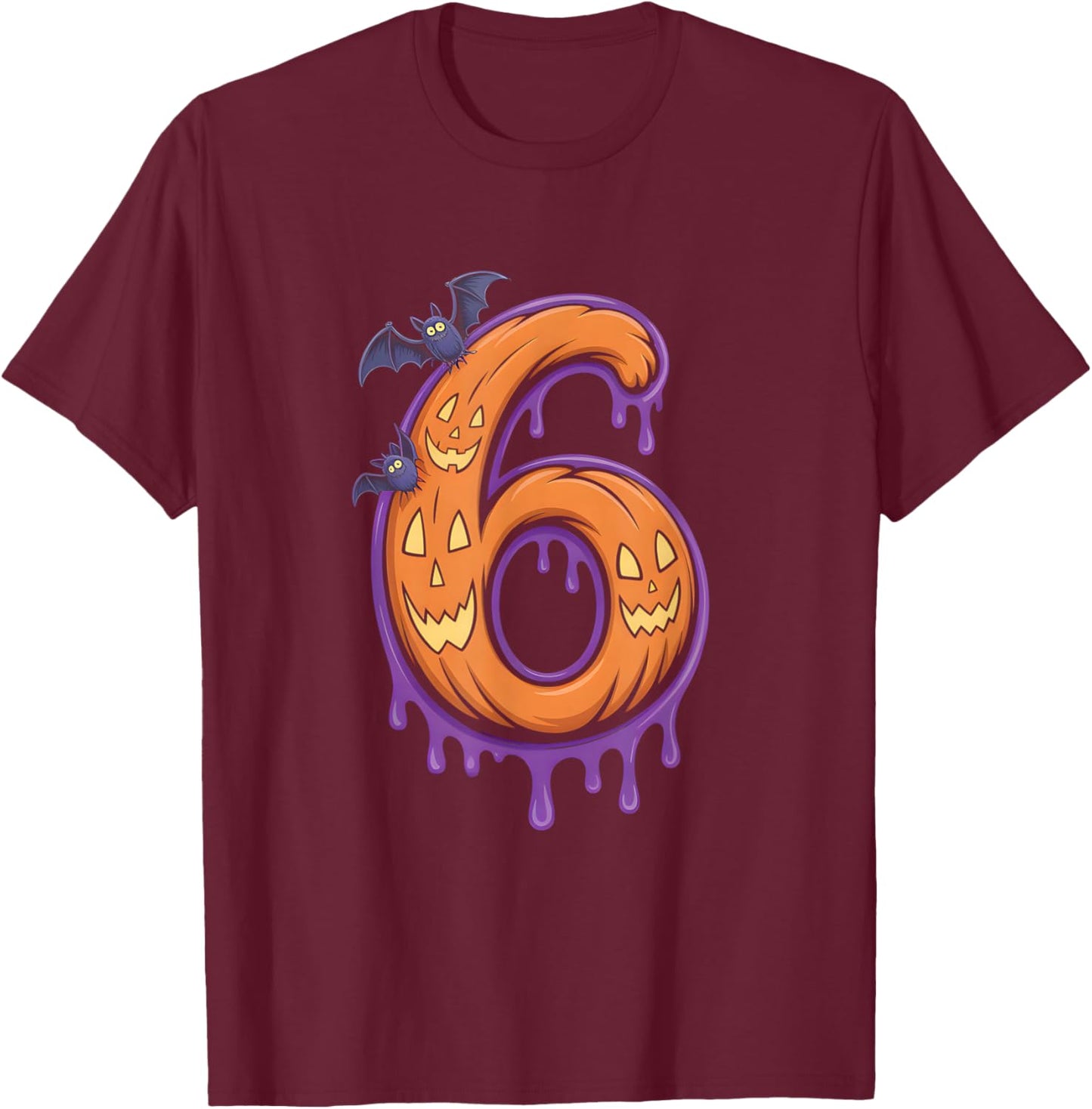 Fun Six Seven 6 7 Meme Design Couples Halloween T-Shirt - T-Shirt | Maroon