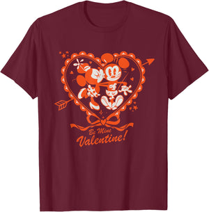 Disney Mickey & Minnie Valentine's Day Be Mine, Valentine! T-Shirt - T-Shirt | Maroon