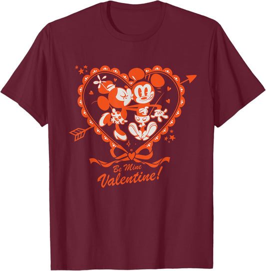 Disney Mickey & Minnie Valentine's Day Be Mine, Valentine! T-Shirt - T-Shirt | Maroon