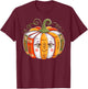 Fall Book Pumpkin Teacher Halloween Librarian Book Lovers T-Shirt - T-Shirt | Maroon
