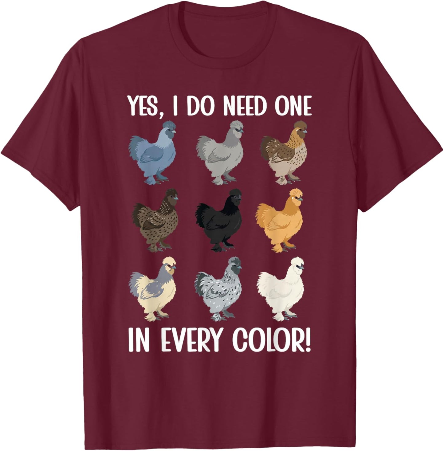 Silkie Chicken Lover Funny Silkie Owner Silkie Chicken Mom T-Shirt - T-Shirt | Maroon