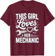 This Girl Loves Her Mechanic Auto Repair Boyfriend T-Shirt - T-Shirt | Maroon