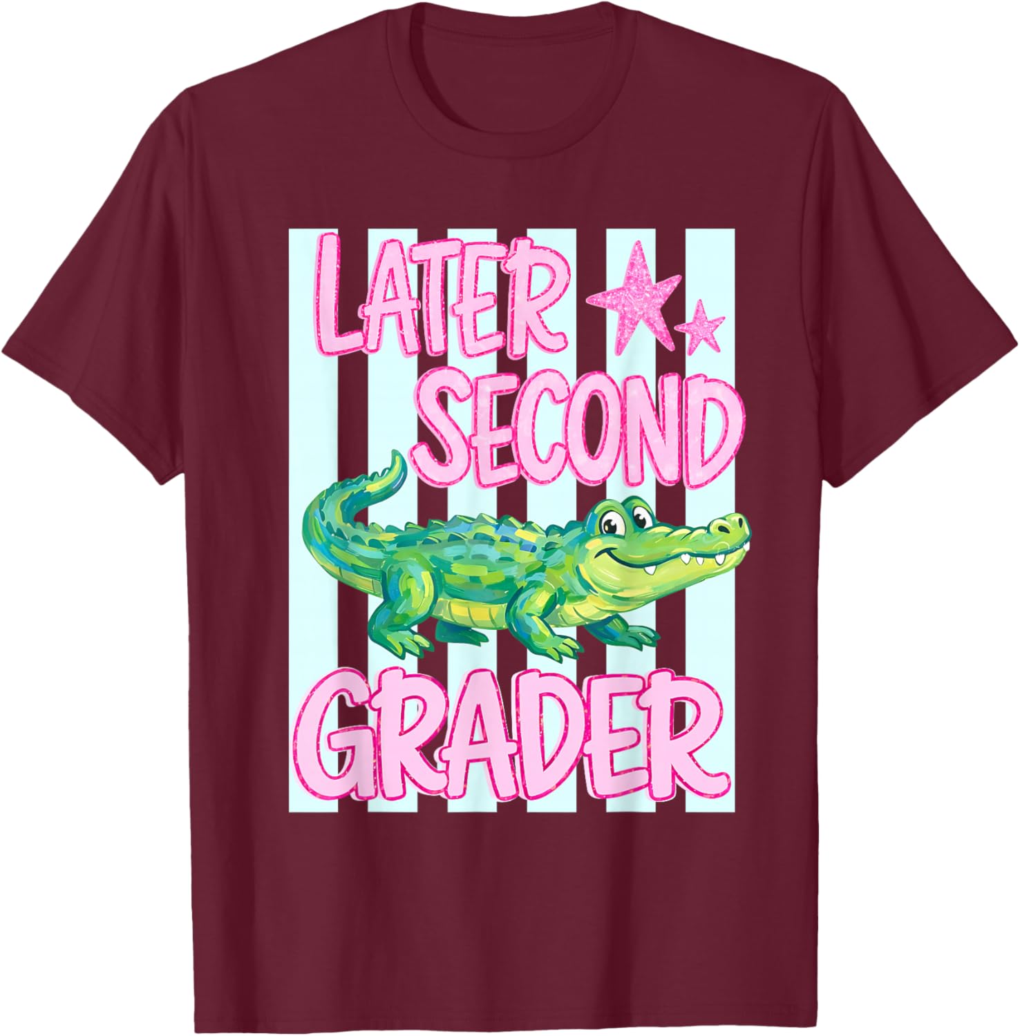 Later Second Grader Alligator Meme Happy Last Day of School T-Shirt - T-Shirt | Maroon