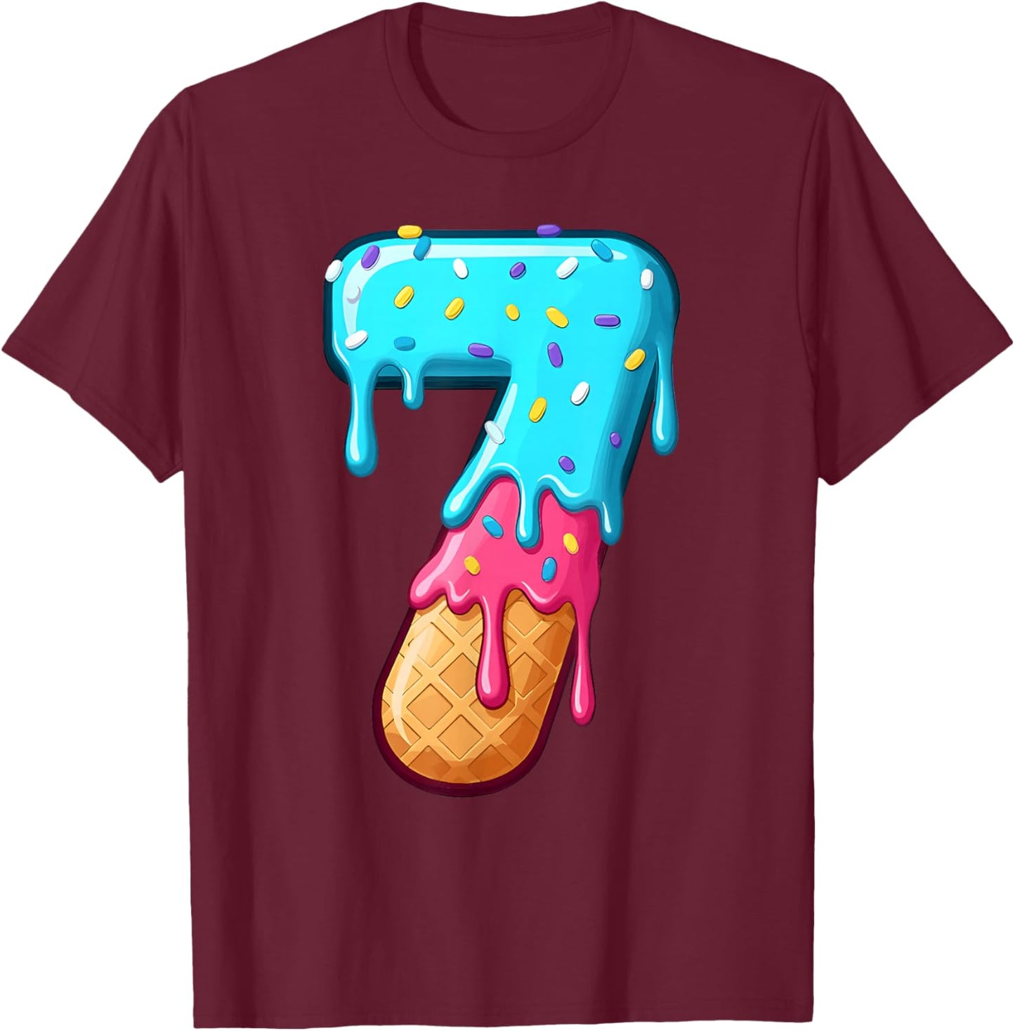 67 Ice Cream Drip Meme Funny 6 7 Halloween Costume Couple T-Shirt - T-Shirt | Maroon