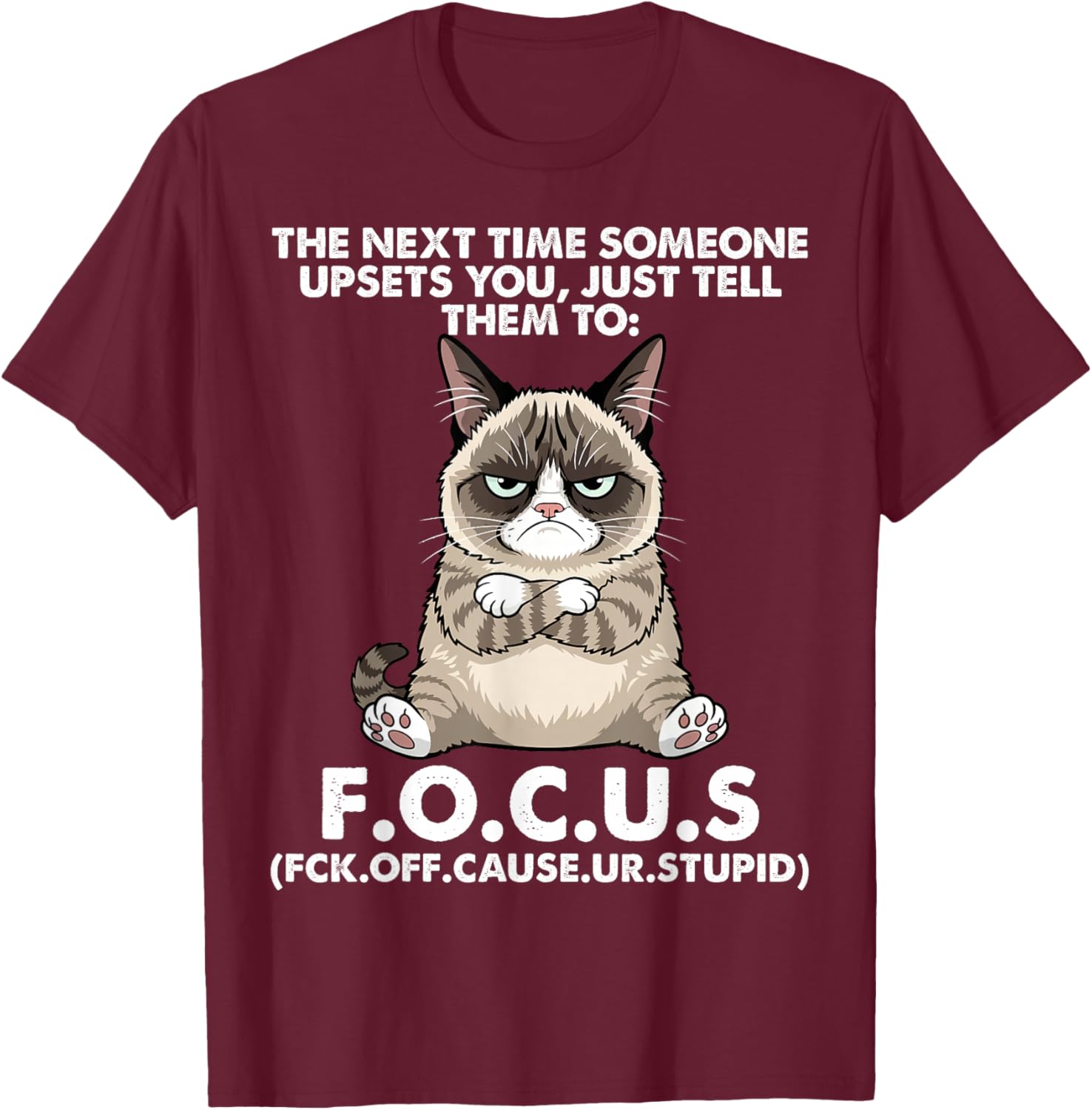 Cat The Next Time Someone Upsets You Just Tell Them to Focus T-Shirt - T-Shirt | Maroon