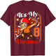 Kids 8 Year Old It's My 8th Birthday Football Boys Girl Bday T-Shirt - T-Shirt | Maroon