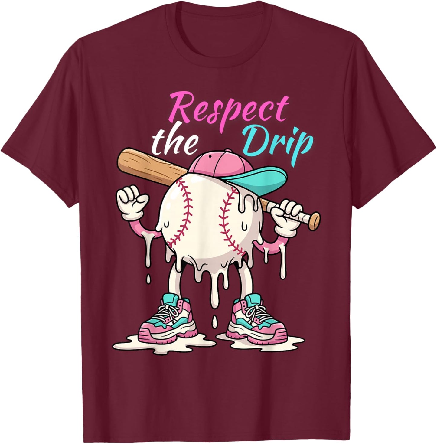 Funny Baseball Life Style 101 Youth Drip Streetwear T-Shirt - T-Shirt | Maroon