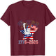 US Anniversary 1776-2026 Birthday 4th of July Independence V-Neck T-Shirt - T-Shirt | Maroon