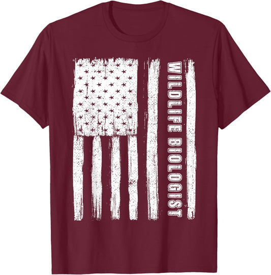 Fourth of July Shirts Funny Wildlife Biologist T-Shirt - T-Shirt | Maroon