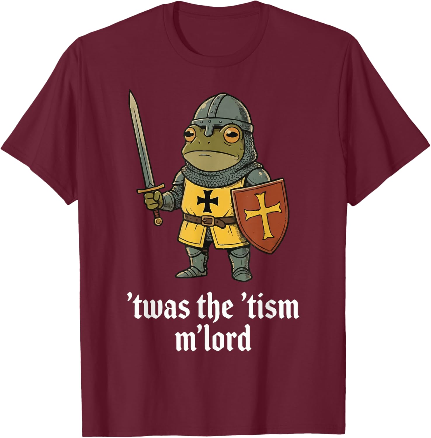 T'was The 'Tism M'lord Frog T-Shirt - T-Shirt | Maroon