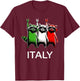 Italy Flag Funny Raccoon Men Women Kids Funny Italian T-Shirt - T-Shirt | Maroon