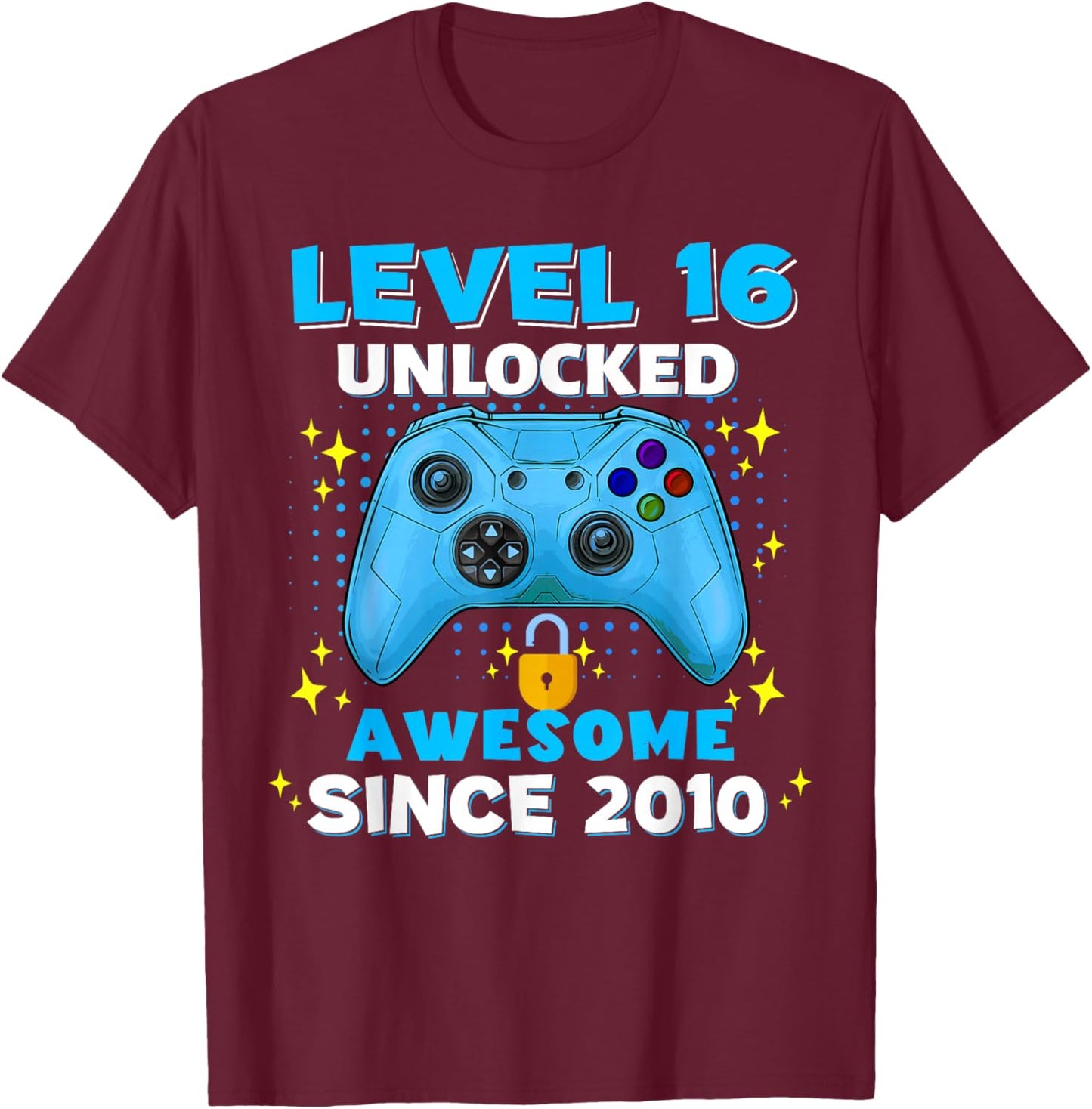16th Birthday for Boys 16 Years Birthday Kids Gifts T-Shirt - T-Shirt | Maroon