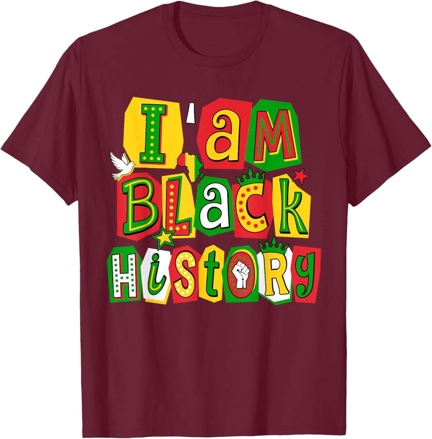 I'm Black History Month African American Black Men Women Kid T-Shirt - T-Shirt | Maroon