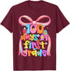 100 Days of 1st Grade Teacher Coquette Bow Girl Women T-Shirt - T-Shirt | Maroon
