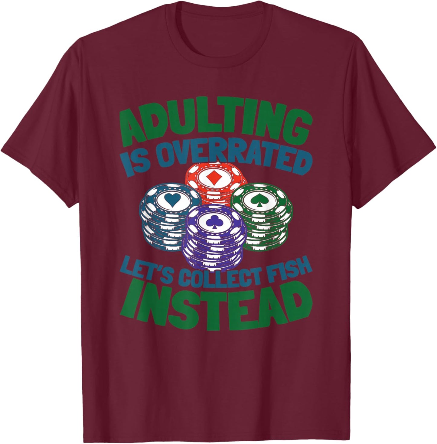 Poker Texas Holdem Gambling - Gambler Cards Poker T-Shirt - T-Shirt | Maroon