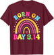 Born On Pi Day Birthday Bday Math 3.14 Funny Kid T-Shirt - T-Shirt | Maroon
