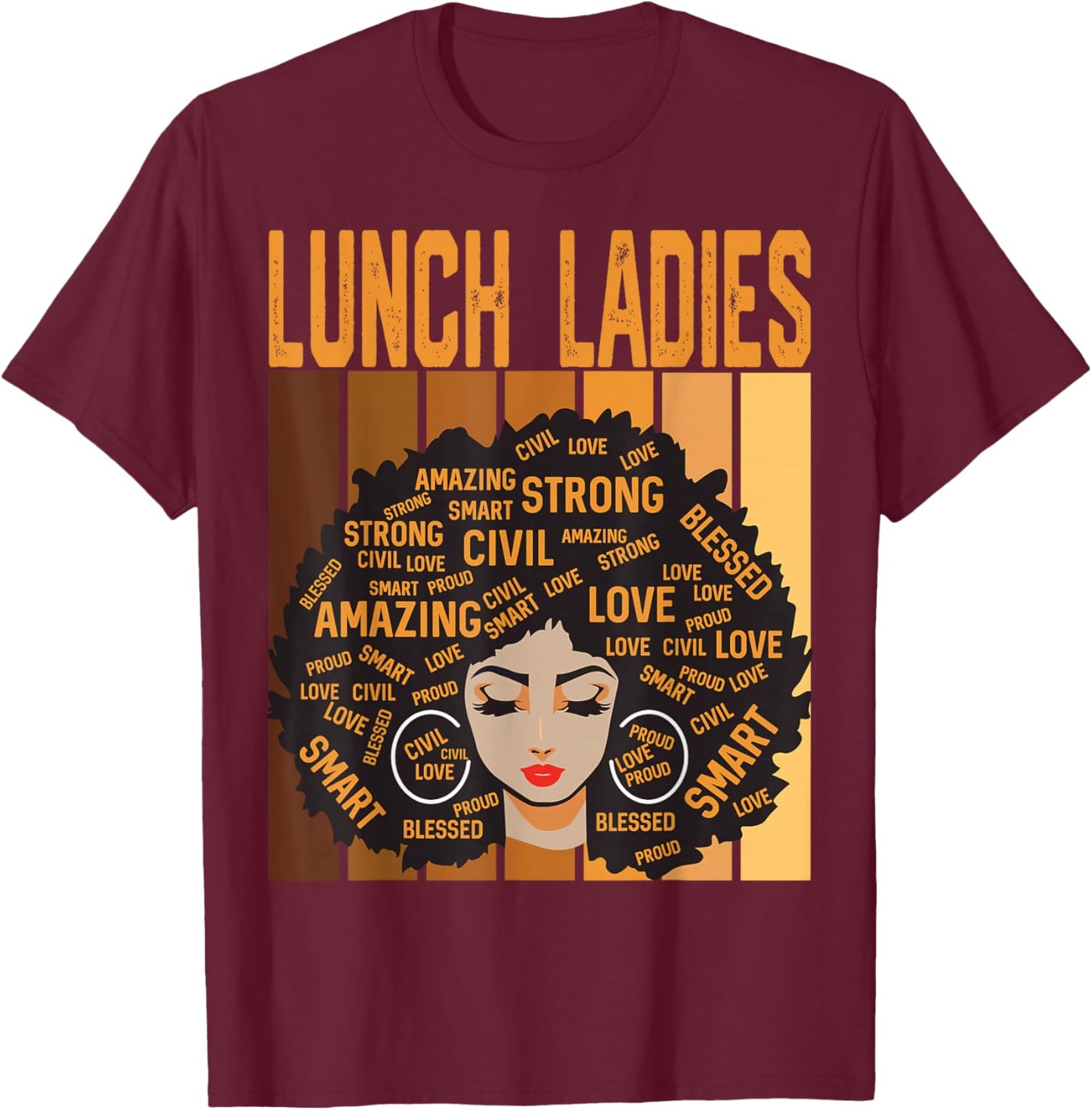 Lunch Ladies Powerful Black History Month Black Pride T-Shirt - T-Shirt | Maroon