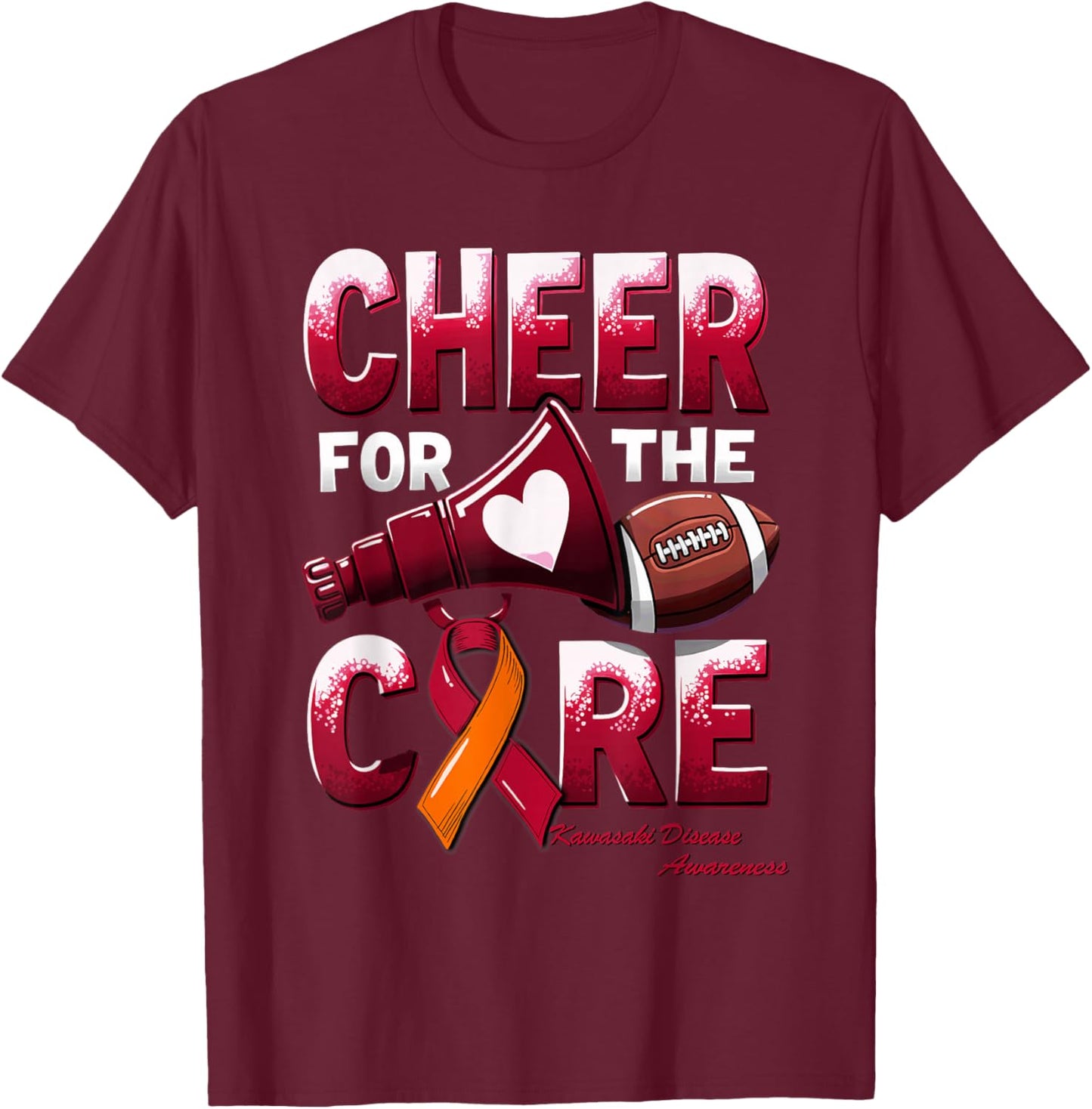 Cheer for Cure Kawasaki Disease Warrior T-Shirt - T-Shirt | Maroon