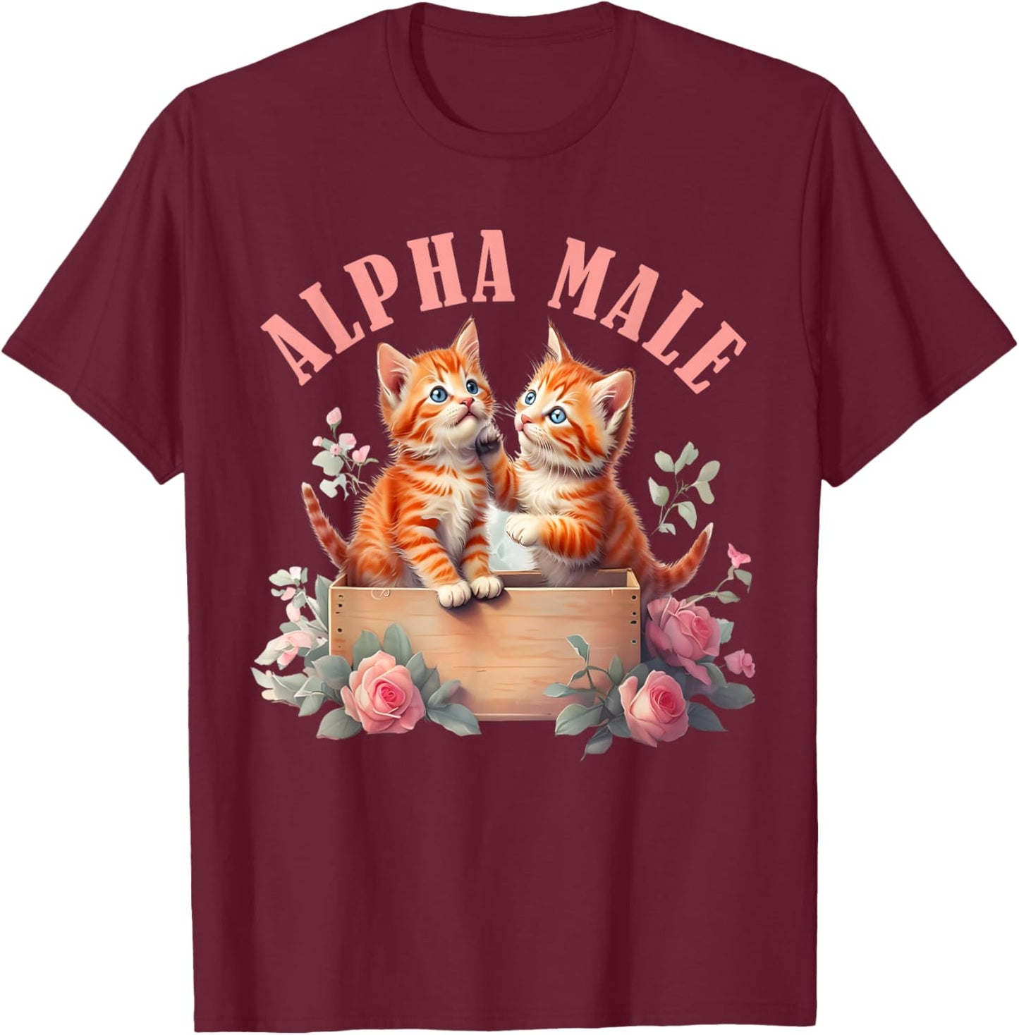 Cat Owner Alpha Cute Kitten Meme Male Men or Women T-Shirt - T-Shirt | Maroon