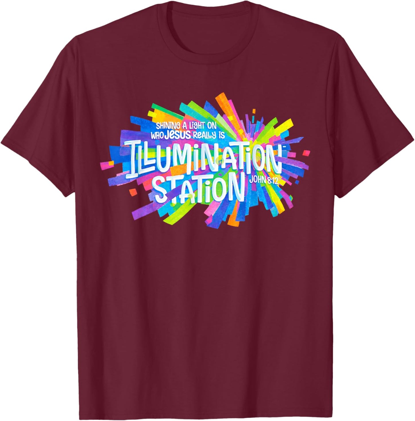 Illumination Station VBS 2026 Vacation Bible School 2 Sided T-Shirt - T-Shirt | Maroon