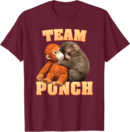 Punch Monkey Team Punch T-Shirt - T-Shirt | Maroon