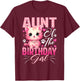 Aunt of The Birthday Girl Cat Kitty Family Matching T-Shirt - T-Shirt | Maroon