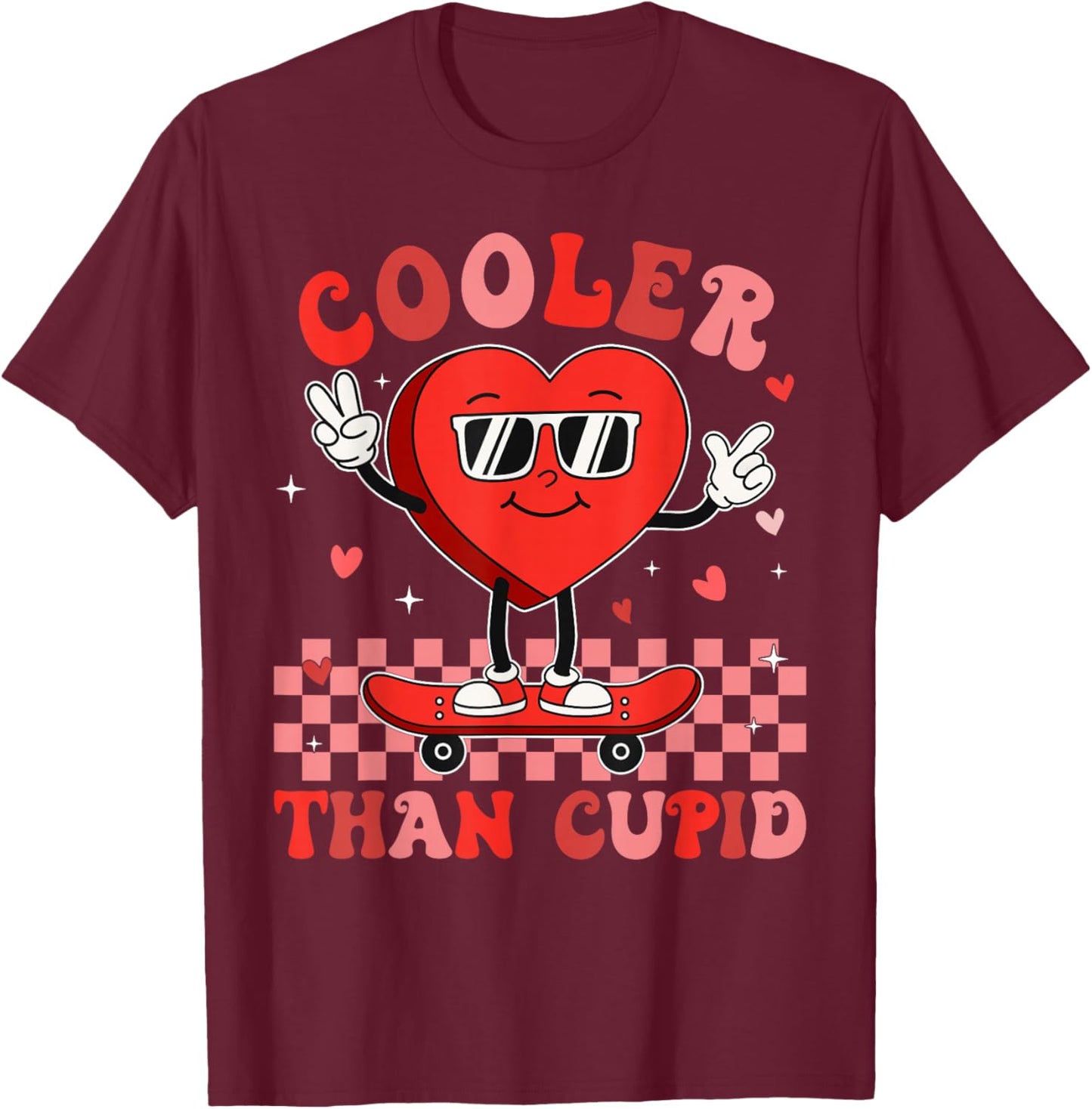 Cooler Than Cupid Valentines Day for Teens Kids Boys Girls T-Shirt - T-Shirt | Maroon