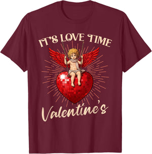 It's Love Time' Cute Cupid Valentine, for Valentine Day Fun T-Shirt - T-Shirt | Maroon