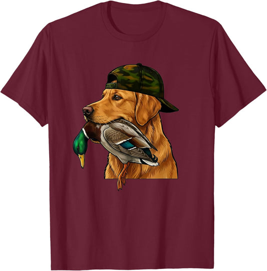 Golden Retriever Duck Hunting Dog Lover T-Shirt - T-Shirt | Maroon