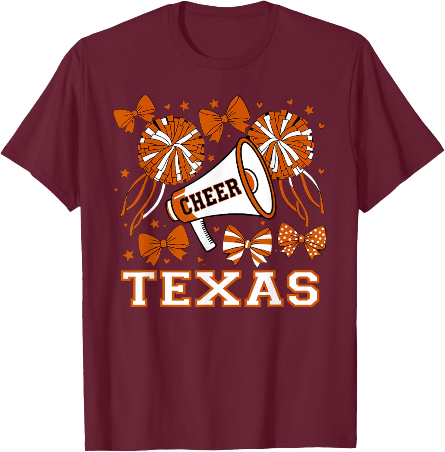 Texas Coquette Cheer Bow Girls Sisters Kids T-Shirt - T-Shirt | Maroon