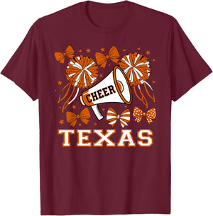 Texas Coquette Cheer Bow Girls Sisters Kids T-Shirt - T-Shirt | Maroon