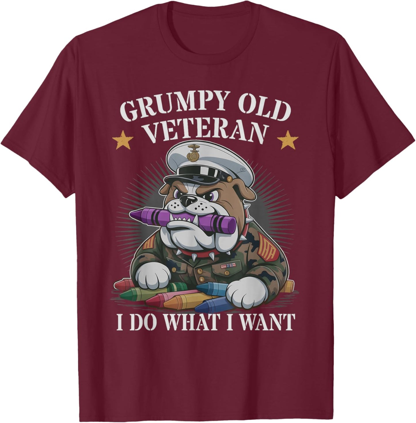 Cute Grumpy Old Veteran I DO What Want Squad Military Corps T-Shirt - T-Shirt | Maroon